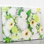 Quadro Crisântemo Branco Flores Fotografia Canvas 120x80cm