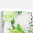 Quadro Crisântemo Branco Flores Fotografia Canvas 60x40cm