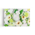 Quadro Crisântemo Branco Flores Fotografia Canvas 60x40cm
