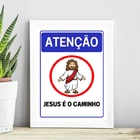 Quadro Cristão - Jesus É O Caminho 45x34cm - Com Vidro Moldur