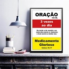 Quadro Cristão - Remédio Oração 33x24cm - Com Vidro Moldura:m