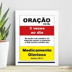 Quadro Cristão - Remédio Oração 45x34cm - Com Vidro Moldura:m