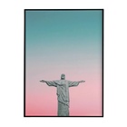 Quadro Cristo Redentor - Candy Colors 33x24cm - Com Vidro Mol