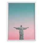 Quadro Cristo Redentor - Candy Colors 33x24cm Moldura Branca