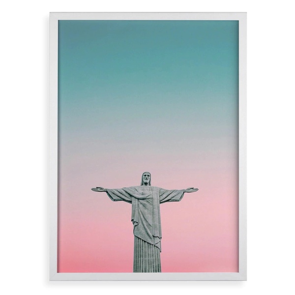 Quadro Cristo Redentor - Candy Colors 33x24cm Moldura Preta