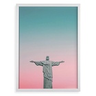 Quadro Cristo Redentor - Candy Colors 45x34cm Moldura Preta