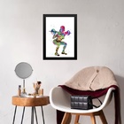 Quadro Crossfit Mulher - Aquarela 45x34cm Moldura Preta