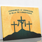 Quadro Cruz Jesus A Verdade Te Libertará Canvas 100x70cm
