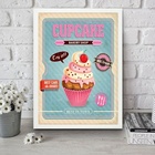 Quadro Cupcake - Rosa E Azul 45x34cm - Com Vidro Moldura Bran