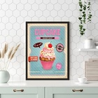 Quadro Cupcake - Rosa E Azul 45x34cm Moldura Branca