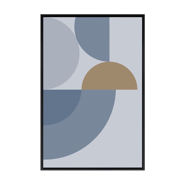 Quadro Curvas Abstratas sem Vidro Tropical Azul 60x40x10 II