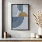 Quadro Curvas Abstratas sem Vidro Tropical Azul 60x40x10 II