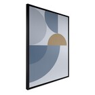 Quadro Curvas Abstratas sem Vidro Tropical Azul 60x40x10 II