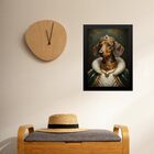 Quadro Dachshund Com Roupa De Rei 33x24cm - Com Vidro Moldura