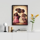 Quadro Dachshund Family 33x24cm Moldura Branca