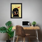 Quadro Dachshund Selo Salsicha 45x34cm - Com Vidro Moldura Br