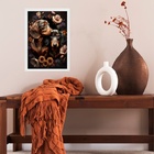 Quadro Dachshunds Entre Flores 45x34cm Moldura Preta