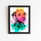 Quadro Dálmata Cachorro Cão Aquarela Moldura 60x40cm