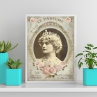 Quadro Dama Antiga Le Parfume 24x18cm Moldura:madeira Branca