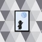 Quadro Darth Vader Baby 24x18cm Moldura:madeira Preta