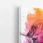 Quadro Daschund Cachorro Salsicha Aquarela Canvas 20x30cm