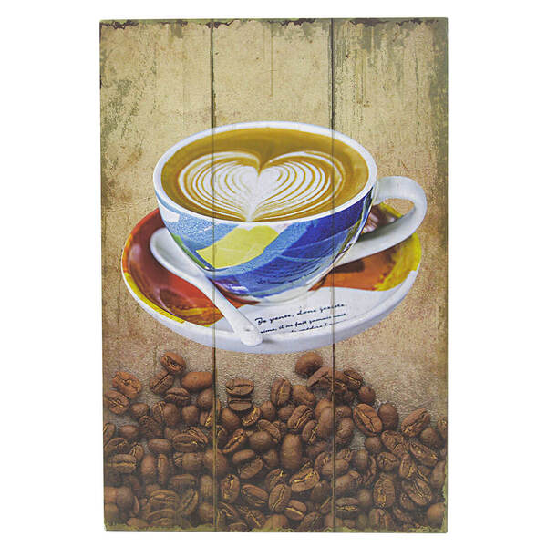 Quadro De Madeira Decorativo Frases Café 20x30cm Mod5