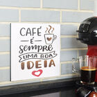 Quadro De Madeira Decorativo Frases Café 24x24cm Mod4