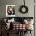 Quadro De Natal Papai Noel - Guirlanda 33x24cm - Com Vidro Mo