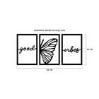 Quadro De Parede Decoração Animal Borboleta Good Vibes Preto