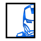 Quadro De Parede Decoração Herói Homem De Ferro Azul 50x40cm