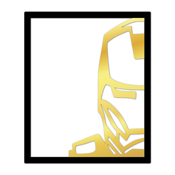 Quadro De Parede Decoração Herói Homem De Ferro Dourado 50x40