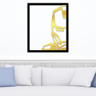 Quadro De Parede Decoração Herói Homem De Ferro Dourado 50x40