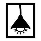 Quadro De Parede Decoração Luminária Abajur Mdf 6mm Preto 50x