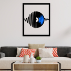 Quadro De Parede Decoração Musica Disco De Vinil Azul 50x40cm
