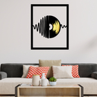 Quadro De Parede Decoração Música Disco De Vinil Dourado 40x3