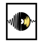 Quadro De Parede Decoração Musica Disco De Vinil Dourado 60x5