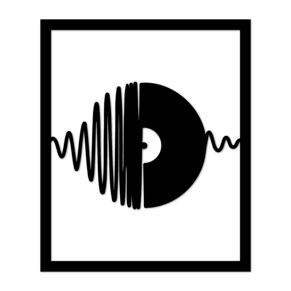 Quadro De Parede Decoração Musica Disco De Vinil Preto 50x40cm