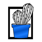 Quadro De Parede Decoração Natureza Cacto Mdf 6mm Azul 30x21cm