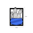 Quadro De Parede Decoração Natureza Cacto Mdf 6mm Azul 40x29cm