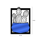 Quadro De Parede Decoração Natureza Cacto Mdf 6mm Azul 60x43cm