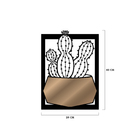 Quadro De Parede Decoração Natureza Cacto Mdf 6mm Bronze 40x2