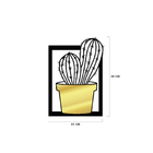 Quadro De Parede Decoração Natureza Cacto Mdf 6mm Dourado 30x
