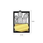 Quadro De Parede Decoração Natureza Cacto Mdf 6mm Dourado 30x