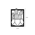 Quadro De Parede Decoração Natureza Cacto Mdf 6mm Preto 30x21