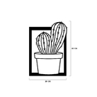 Quadro De Parede Decoração Natureza Cacto Mdf 6mm Preto 40x28