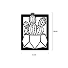 Quadro De Parede Decoração Natureza Cacto Mdf 6mm Preto 50x36