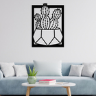 Quadro De Parede Decoração Natureza Cacto Mdf 6mm Preto 50x36