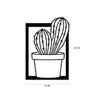Quadro De Parede Decoração Natureza Cacto Mdf 6mm Preto 60x42
