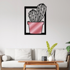 Quadro De Parede Decoração Natureza Cacto Mdf 6mm Rose 30x21cm