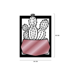 Quadro De Parede Decoração Natureza Cacto Mdf 6mm Rose 50x36cm